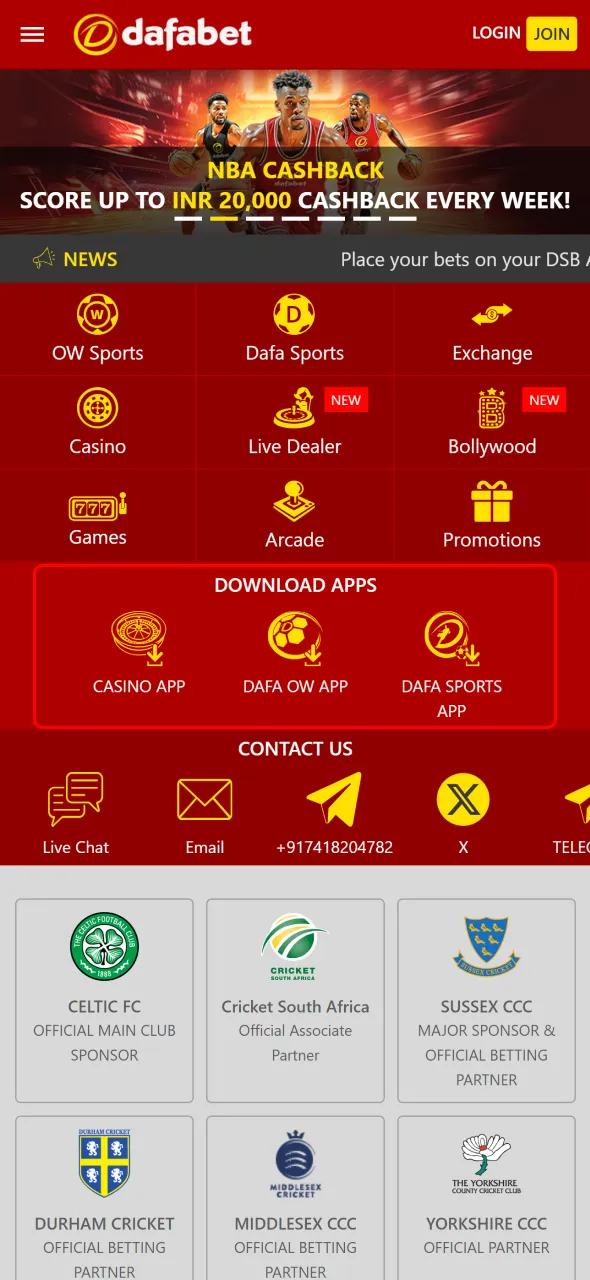 Choose the Android app version on Dafabet site to get the installation file.