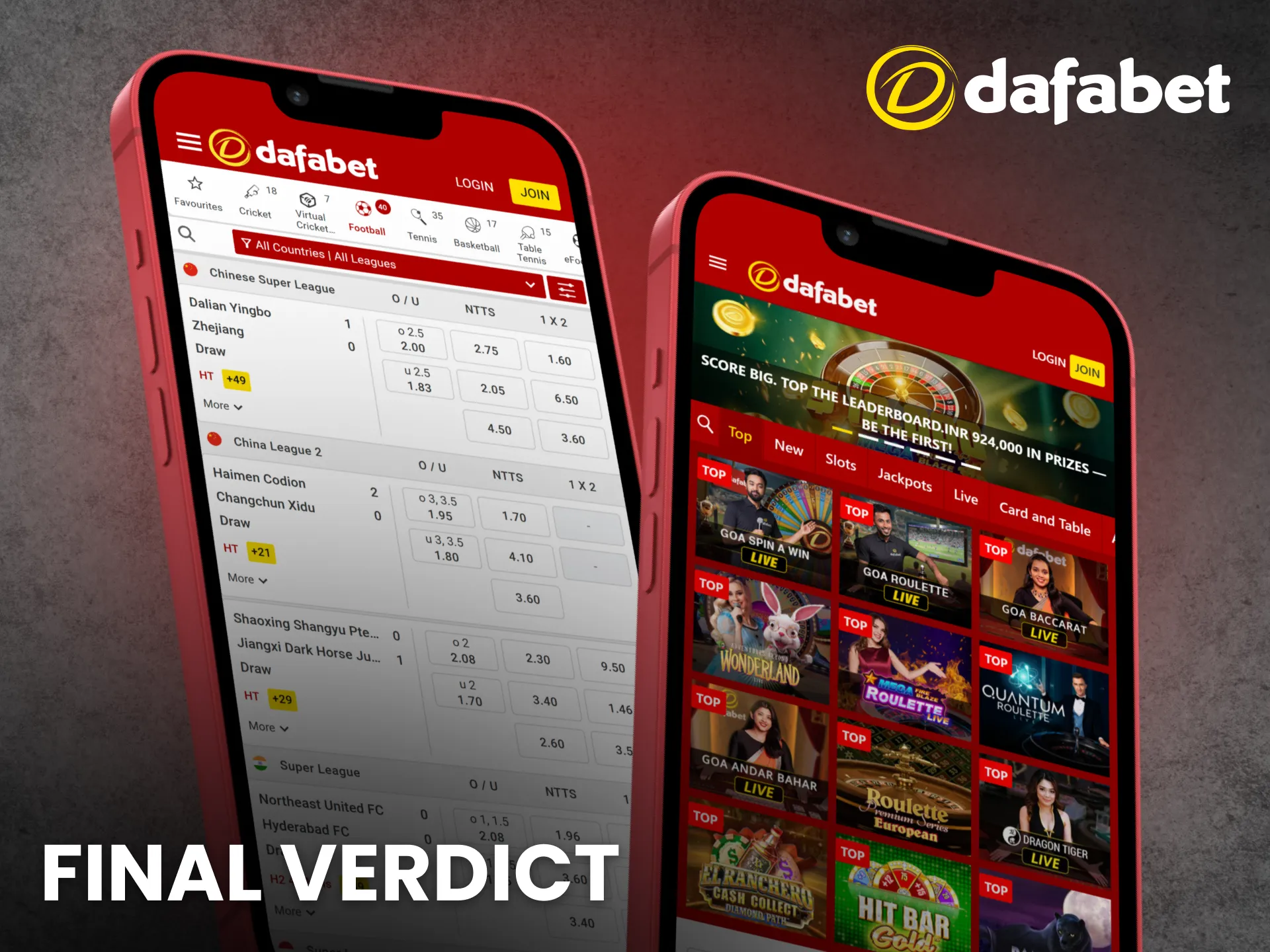 Final verdict confirms Dafabet India app is a reliable betting platform.
