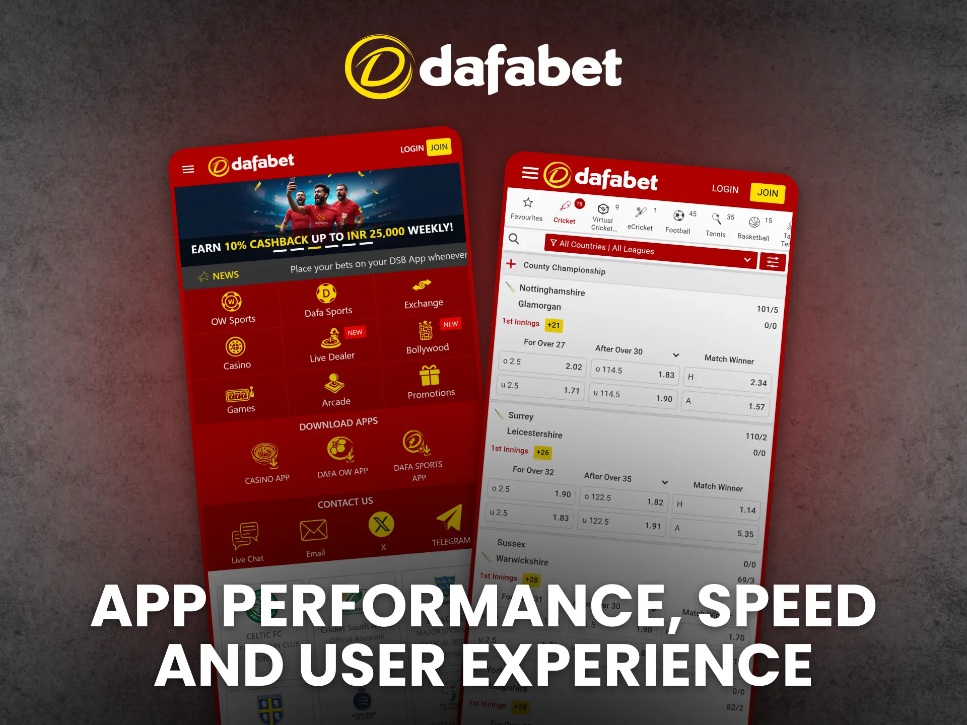 Dafabet app in India delivers stable performance and fast loading speed.
