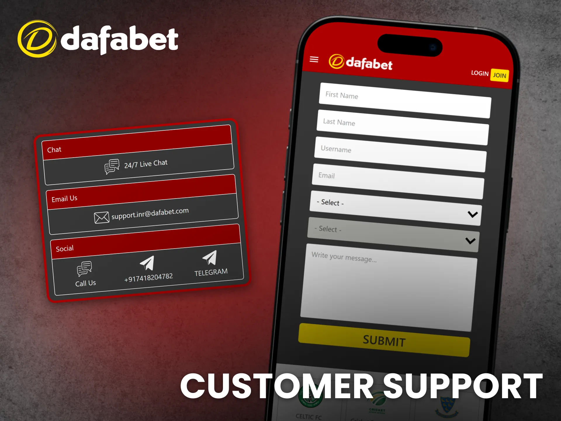 Contact Dafabet app support in India for assistance anytime.
