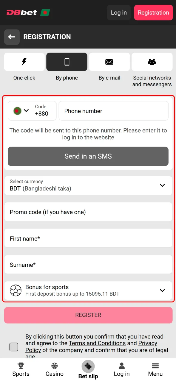 Enter required details in Dbbet app and verify your account.