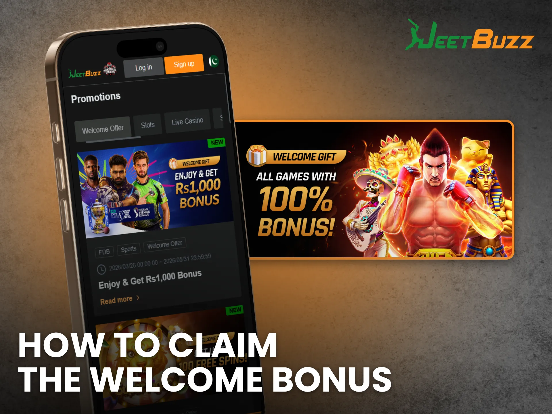 Follow steps to claim Jeetbuzz app welcome bonus easily.