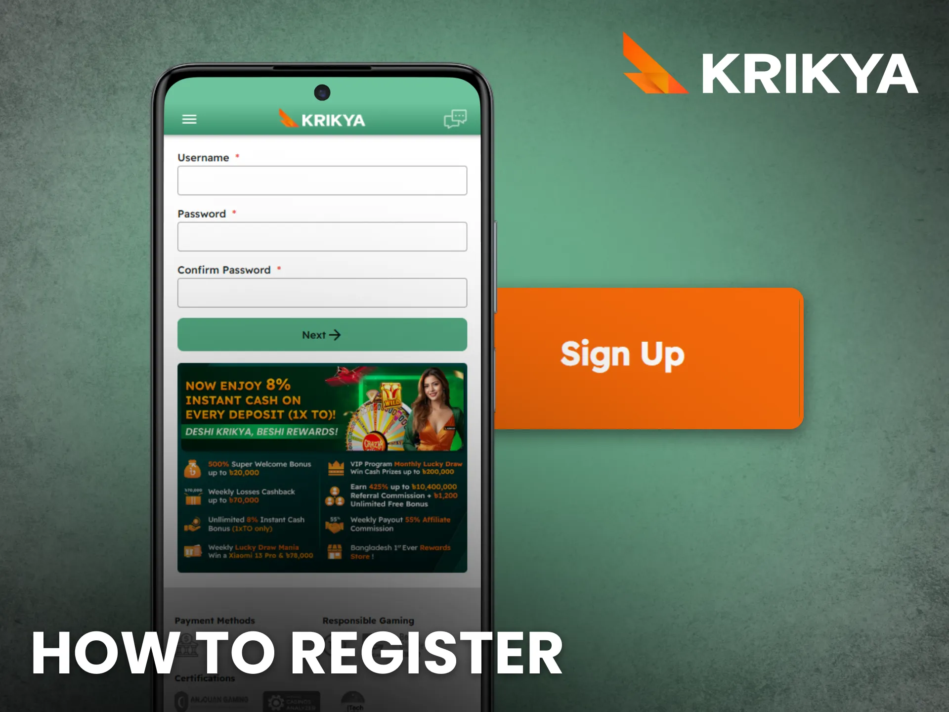 Register on Krikya app in Bangladesh and unlock full access.