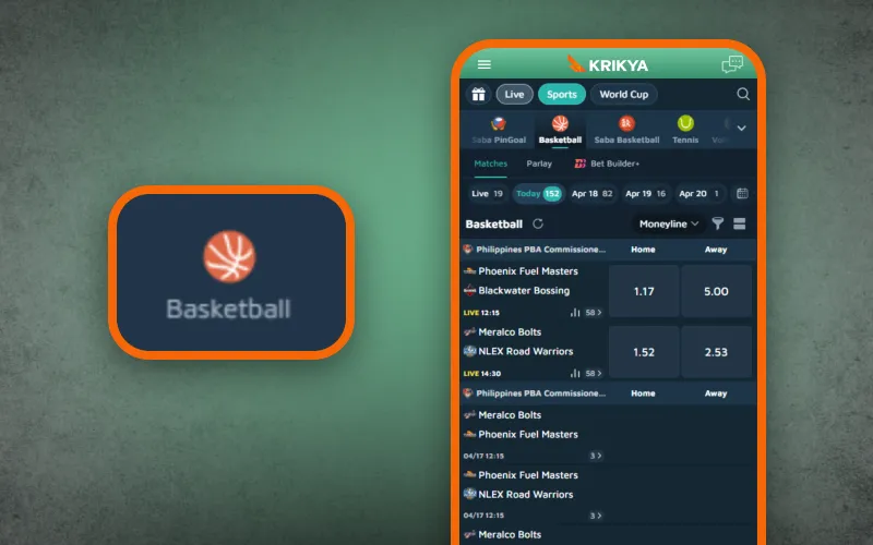 Enjoy basketball betting on Krikya app with competitive odds.