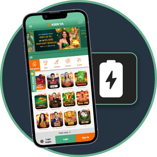 Monitor Krikya app battery usage while playing for longer sessions.