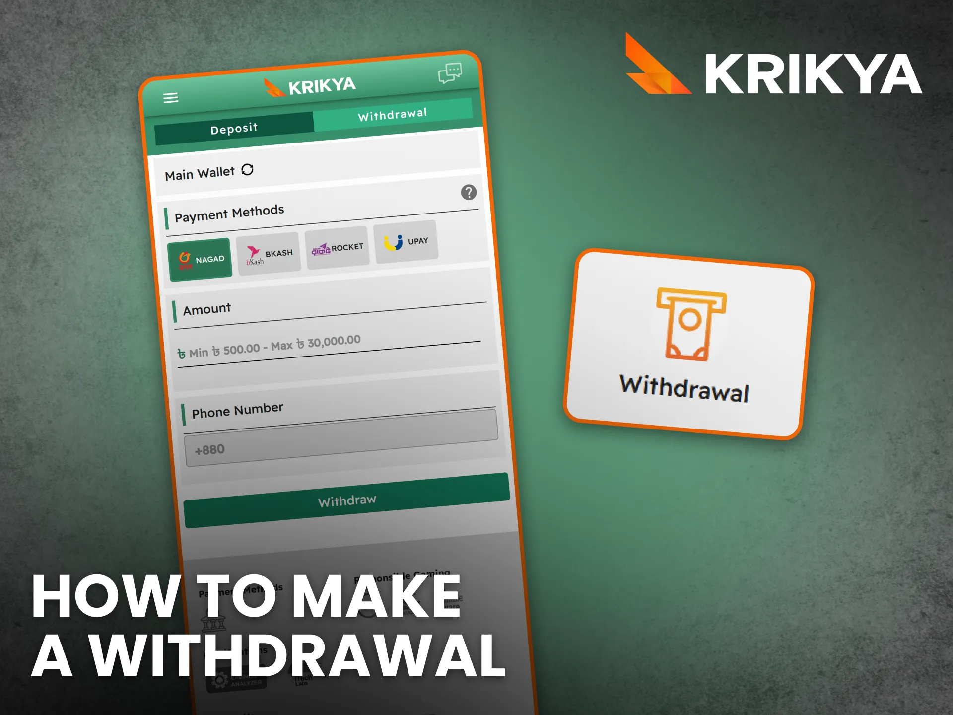 Submit withdrawal request on Krikya app and receive payouts smoothly.