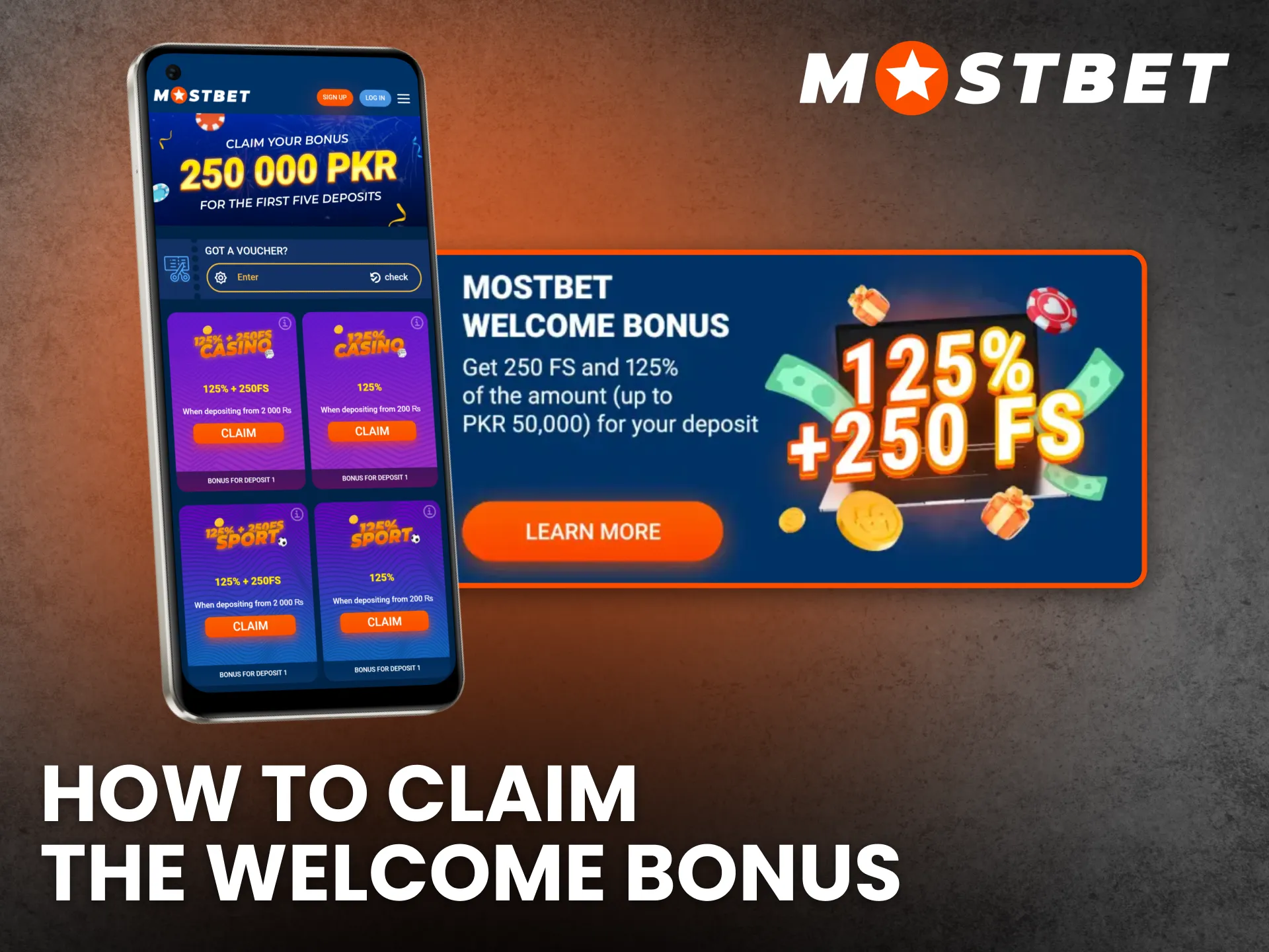 Follow steps on Mostbet app to activate welcome bonus in Pakistan.