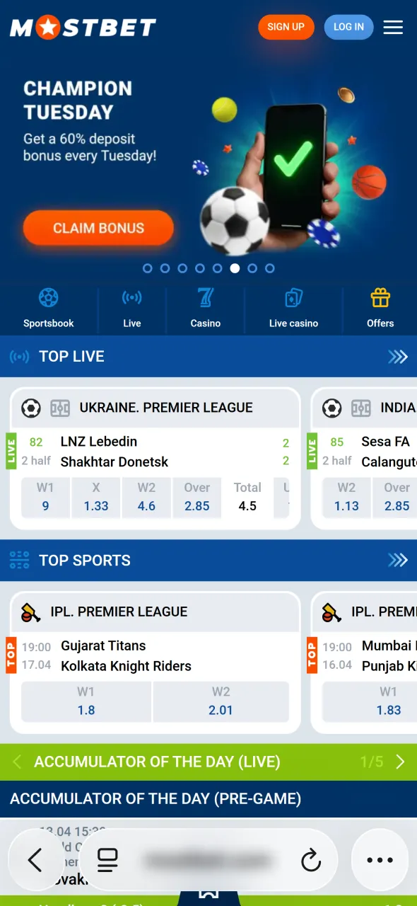 Use Safari to open Mostbet site and start iOS app installation steps.