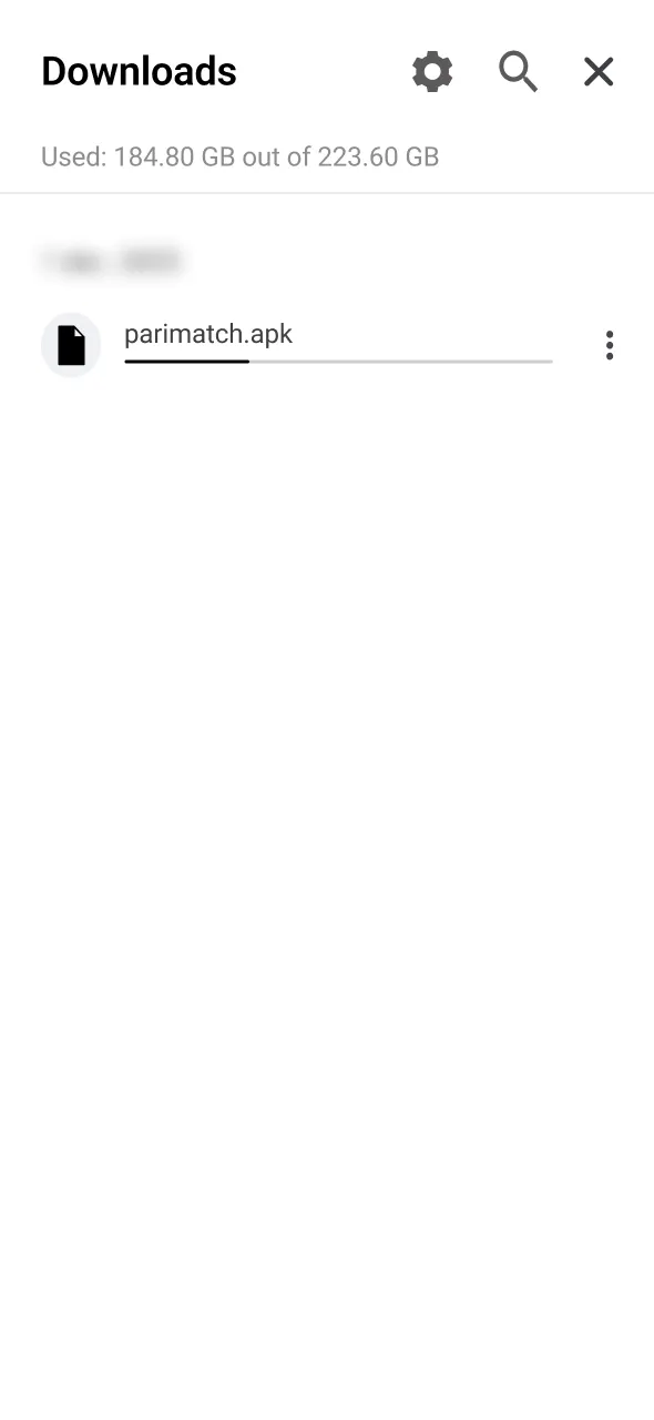 Await download completion of Parimatch app before proceeding further.