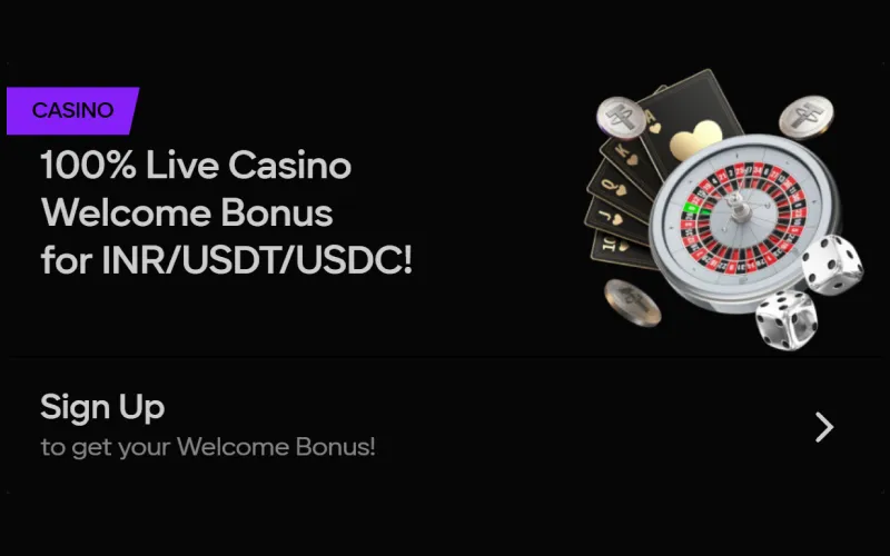 Use live casino bonus on Parimatch app in India.