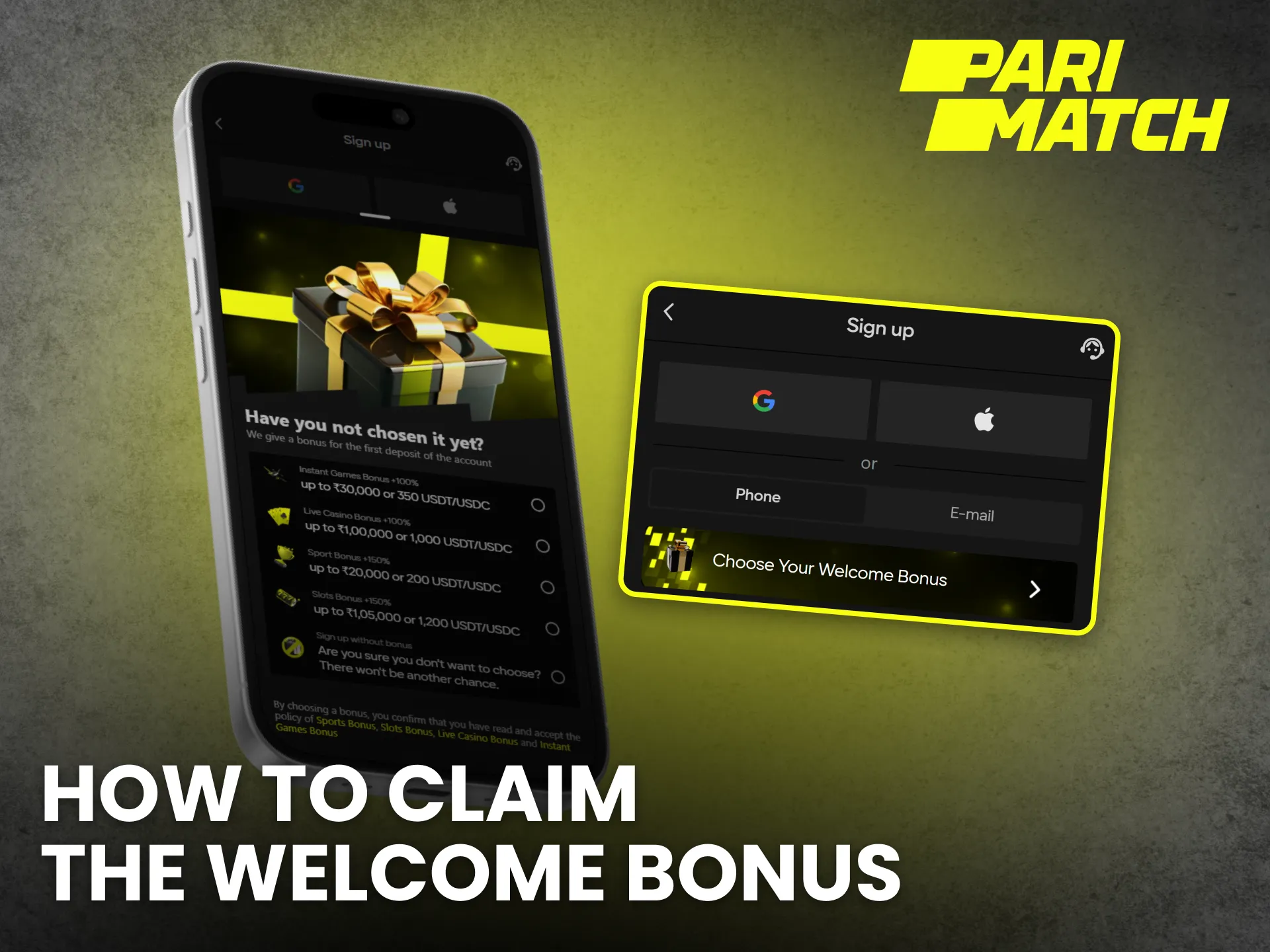 Claim Parimatch app welcome bonus in India by following simple steps.
