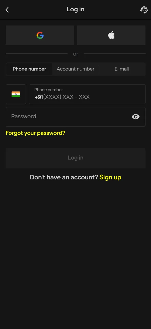Enter your account in Parimatch app and explore betting options.