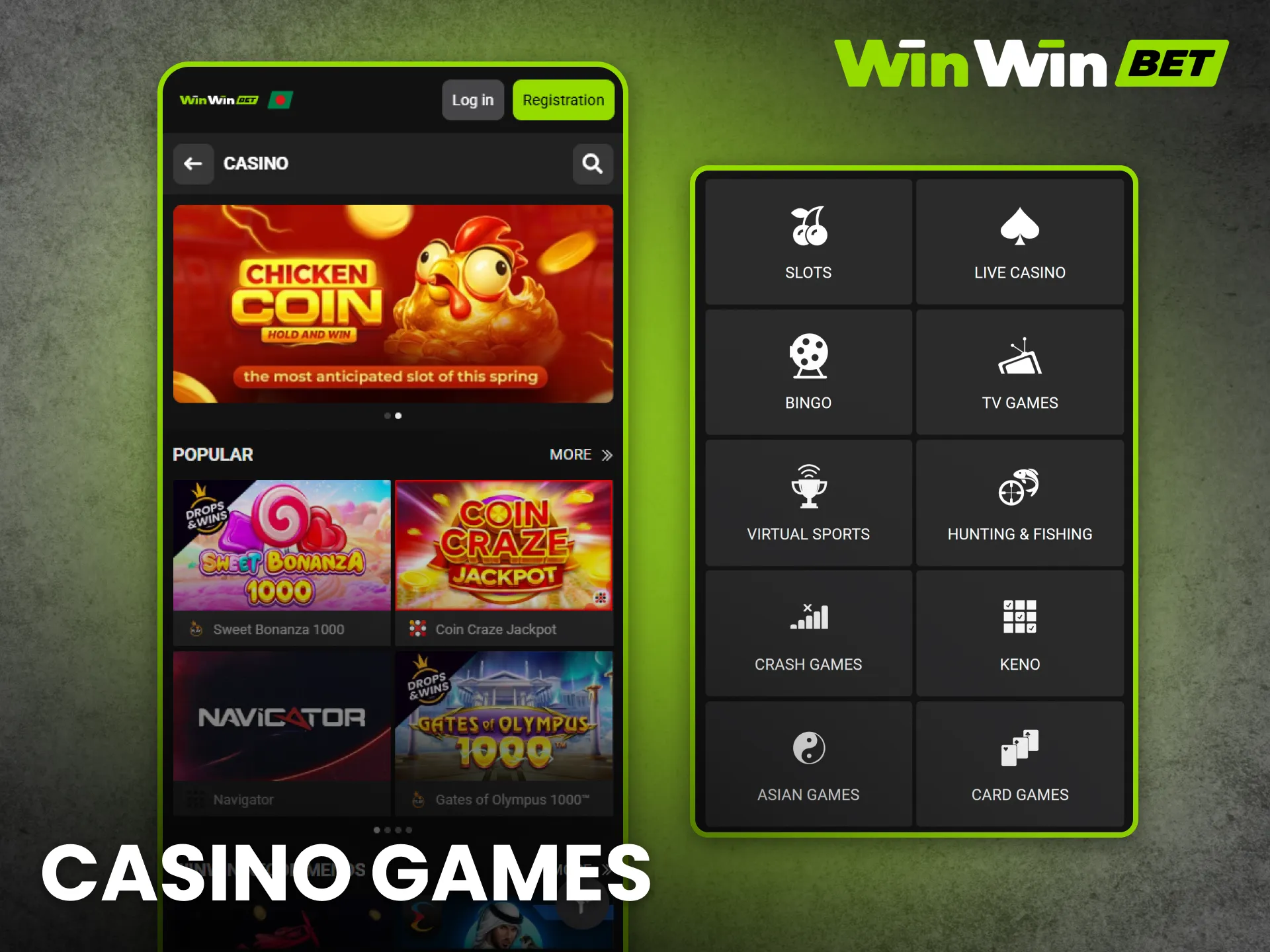 Play casino games on WinWin app and enjoy thrilling gameplay.