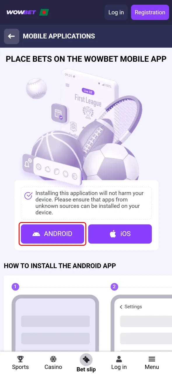 Open Wowbet apps page and find installation options easily.