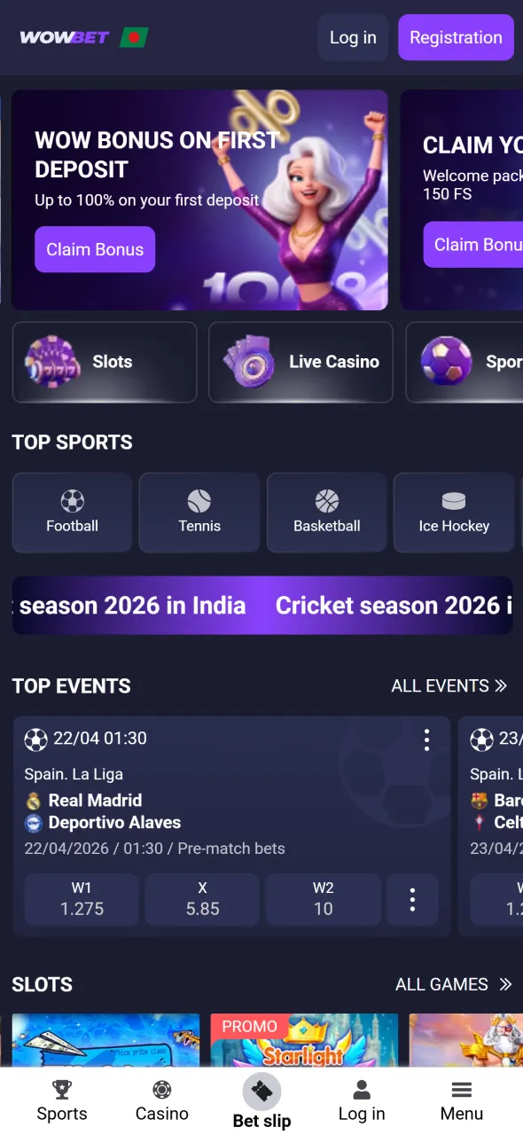 Visit Wowbet app platform and begin Android download process quickly.