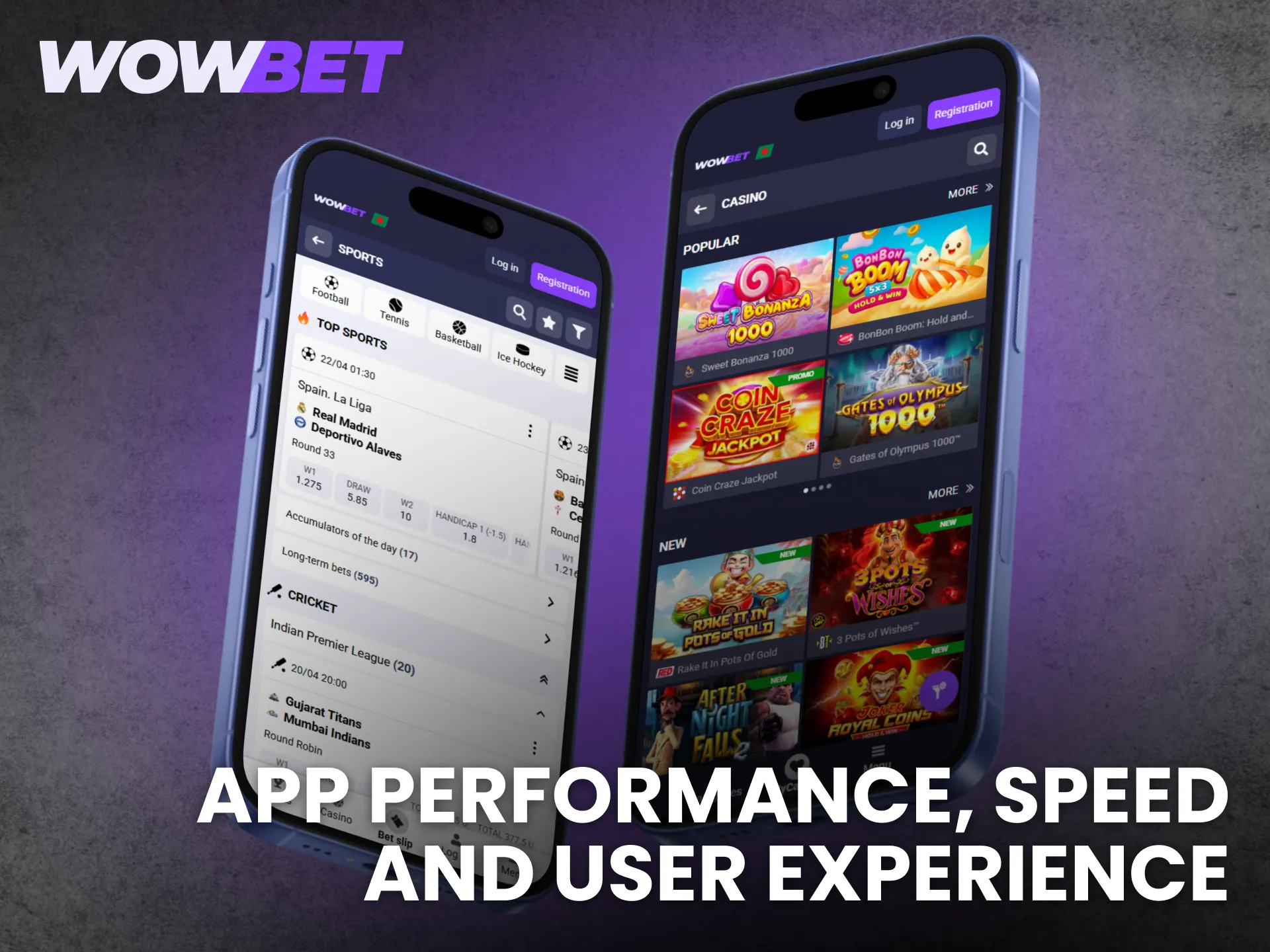 Experience Wowbet app performance with fast speed and smooth navigation.